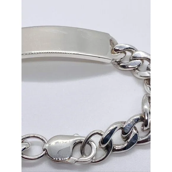 Tiffany & Co Sterling Silver 925 Curb Link ID Plate 8.25